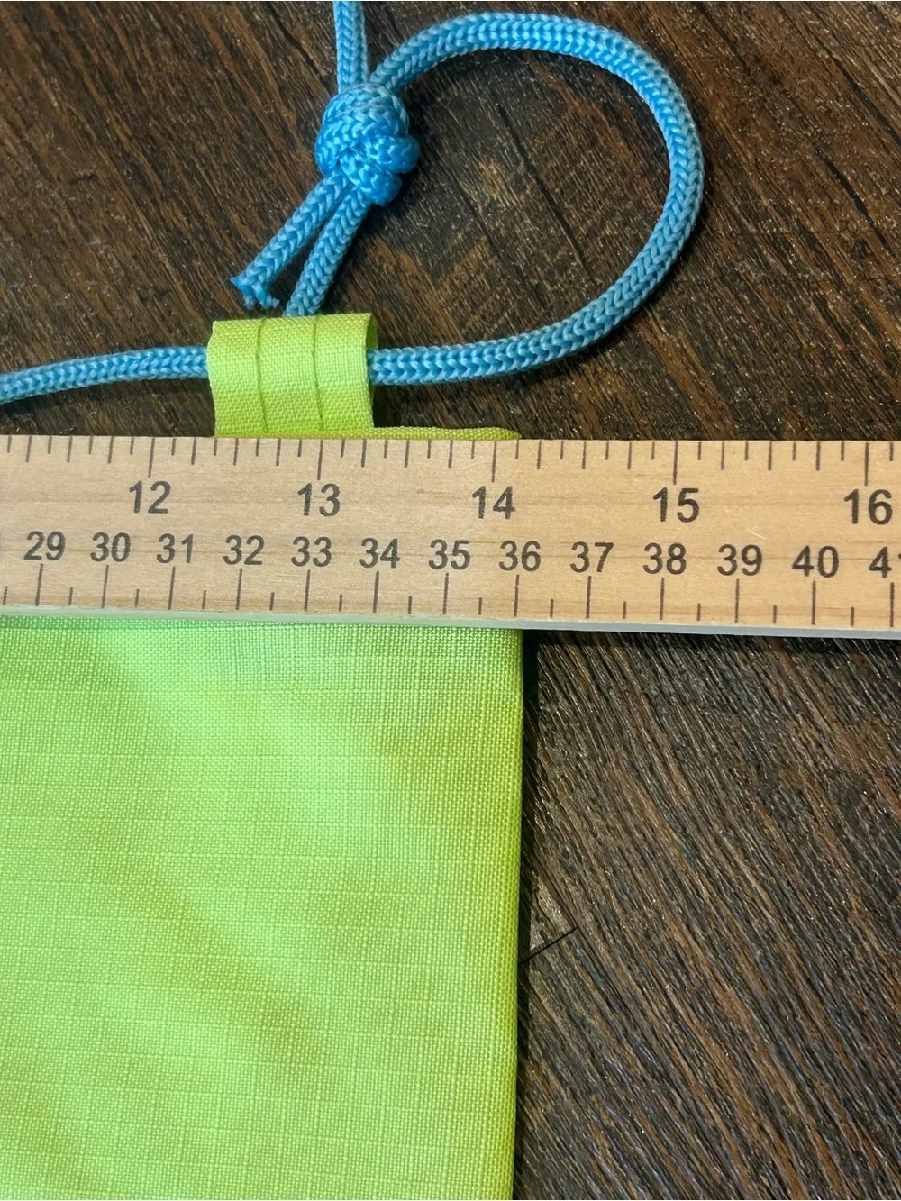 Girl Scouts Lime Green Drawstring Backpack with Blue Trefoil